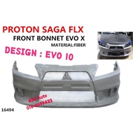 PROTON SAGA FL FLX FRONT BUMPER EVO X 10 LL8195 B1958 / EVO10 BODY KIT DEPAN FIBRE