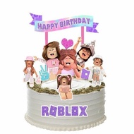 roblox girl purple topper cake birthday/hiasan kue ulang tahun