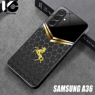 HP Casing SAMSUNG A36 Softcase SAMSUNG A36 Case Glossy Casing Shiny Glass Protector Mobile Phone Acc