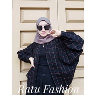 Flanel Oversized Outer | Outer Balon Flanel viral Outer Balon Grid