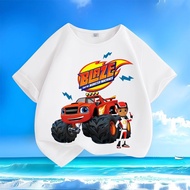 COD Cyclone kereta kartun musim panas baru kanak-kanak lelaki lengan pendek t-shirt kapas bulat kola