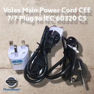 Volex Main Power Cord  CEE 7/7 Plug to IEC 60320 C5