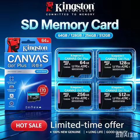 Kingston Canvas Go Plus Micro SD Card 64GB 128GB 256GB 512GB Memory Card V30 U3 Flash Card Up to 170