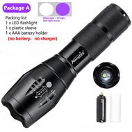Alonefire E17T6+395nm LED Dual Light Source  UV Flashlight Fluorescent Agent Black Light Detection B
