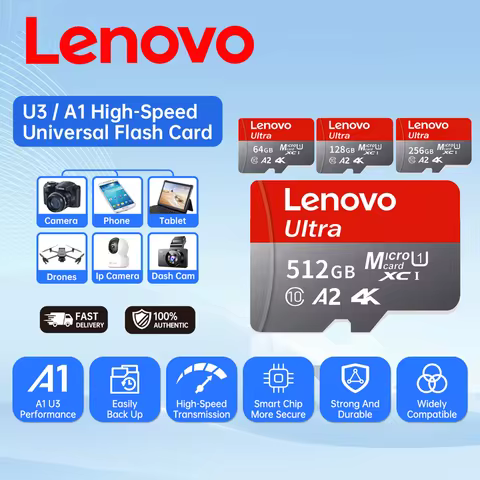 Lenovo SD Memory Card 1TB Class 10 High Speed Micro TF SD Card 1TB 512GB For Nintendo Switch PC Smar