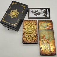 The New Knight Gold Foil Tarot Board Game Set Hot Stamping Luxury PVC Waterproof Wear-resistant Divination Cards