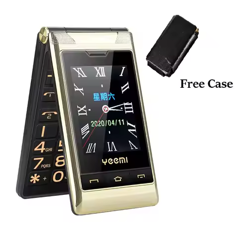 Senior Flip Mobile Phone Handwriting Screen Dual Display Large Key Two Sim Long Standby FM Folded St