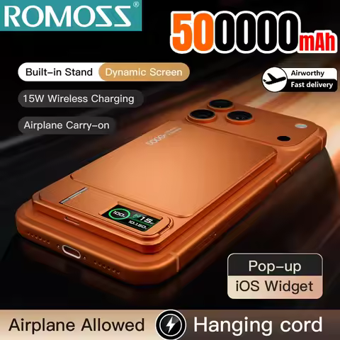 ROMOSS 500000mAh Magnetic Power Bank PD15W Wireless Fast Charging External Battery for Magsafe Power