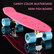 Jusenda 55CM Skateboard Mini Longboard Single Rocker Children Cruiser Scooter Pas Penny Board Wheels Bearings Trucks