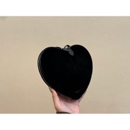 ALAIA1668 Black Velvet Heart-Shaped Bag Fashion Simple Clutch
