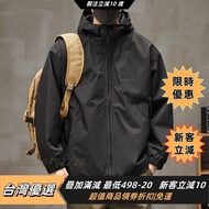 Casual Windbreaker Large Size L-7XL Windproof Water Repellent Rider Jacket Hooded Cargo American Spr