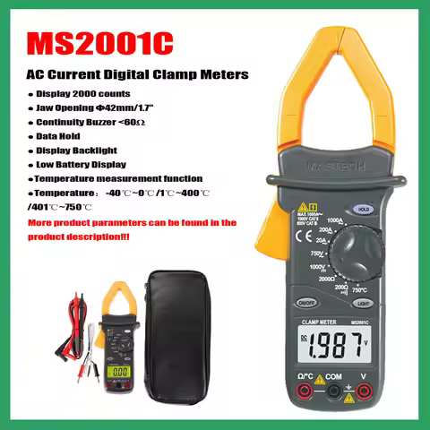 MASTECH MS2001 MS2001C MS2101 AC Current Digital Clamp Meter High Precision AC High Current Automati