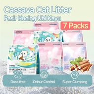 Cutepol-4/7pek Pasir Kucing Ubi Kayu, Cassava Cat Litter, Pure Natural Plant Litter Sand Super Clump