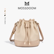 MOSSDOOM Alicia Bag กระเป๋าสะพายข้างทรงตะกร้ามีเชือกผูก สีตัดกัน สำหรับผู้หญิง