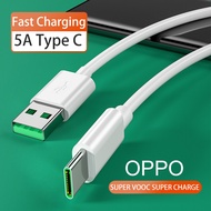 45W 5A USB C Fast Charging Type C สายชาร์จเร็ว OPPO Type C 1M 2M สำหรับ OPPO Xiaomi Redmi Huawei Samsung Poco Realme โทรศัพท์อุปกรณ์เสริมข้อมูลสายไฟสาย USB ใช้ได้กับ รับประกัน 1 ปี