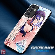 HP Glossy Softcase Samsung A15 A25 A35 A55 |Fr55| Glass Effect Silicone Case, Mica Silicone Camera P