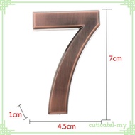 [CuticatefaMY]  Plastic Copper Self- Door Number Sign Plaque Sticky Numeric Digit Sticker