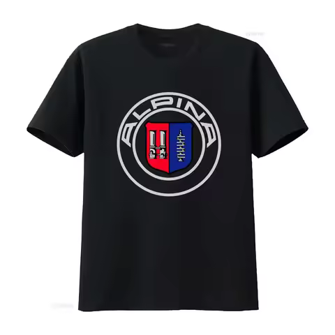 ALPINA LOGO T Shirt Black Engine Design Automotive Enthusiasts vintage Washed Versatile Stretched So