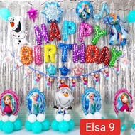 Elsa 9 birthday balloon decoration Set
