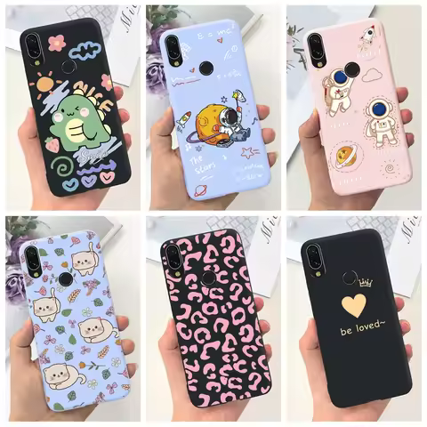 For Huawei Y7 2019 Case DUB-LX1 Y7 Prime 2019 Phone Cover Cute Astronaut Cartoon Soft Silicone Funda
