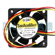 [Radiator] Original SANYO SANYO 9WF0624H4D04 6CM6025 24V0.15A 3-Wire Waterproof Cooling Fan