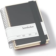 Semikolon Mucho 370069 Spiral Notebook A5 15.7 x 21.7 cm 110 Squared Ruled Blank Pages Lava Stone Gr