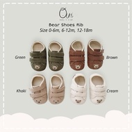 Oui Bear Shoes Rib / unisex baby prewalker Shoes for children 0-18 months