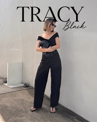 Aevelyn Jeans กางเกงยีนส์รุ่น Tracy Black Barrel Jeans High Rise