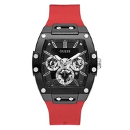 Authentic Guess Men Phoenix Black Dial Red Silicon Watch GW0203G4 Jam Tangan Lelaki
