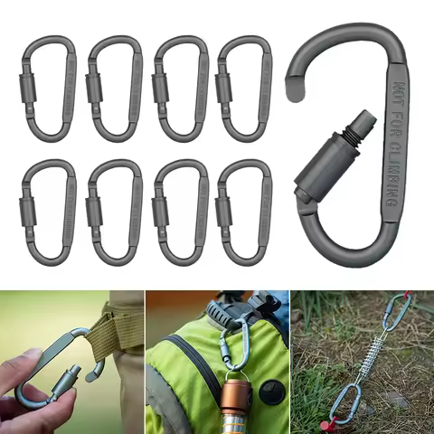 3pcs/6pcs/12ps Carabiner Set For Key Camping Survival EDC Outdoor Keychain Clip Alloy Aluminum Tacti