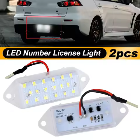 2x LED License Number Plate Light For Mitsubishi 2003-2017 Lancer & 2007-2016 Evo Evolution X Tail T