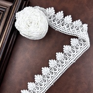 15 Yards of Elegant White Lace Trim Intricate Floral Pattern - Width 1.73inch  Scalloped Edge Soft F