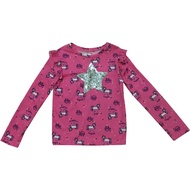 [READY STOCK] Girl Star Sequence Unicorn Printed Top