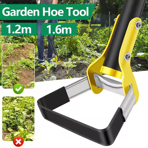 Garden Hoe Tool Stainless Steel Sharp Stirrup Loop Weeding Tool Triangle Head Weeding Hoe with Long 