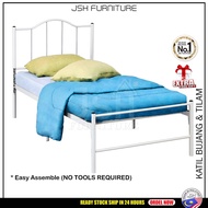 Katil Lipat Single Bed Frame & Mattress JSH S20M Katil Bujang Besi Katil Besi Mattress Single Katil 