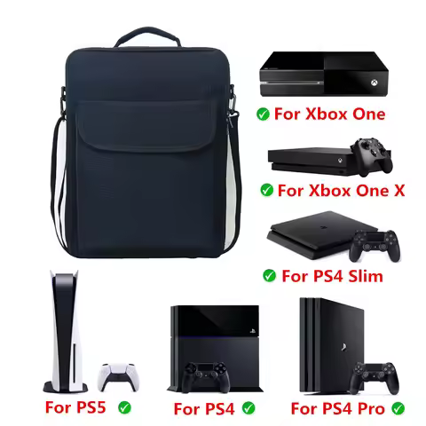 Gaming Carrying Case,Travel Shoulder Bag for Xbox One X PS5 PS4 Controller Console Game Accessories 