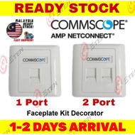 Commscope CAT5E/CAT6 1Port / 2 Ports Faceplate Degree Angle Type Data Wall Socket Outlet Face Plate 