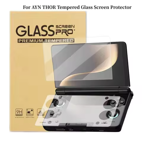 Portable For AYN THOR Tempered Glass Screen Protector HD Full Screen THOR Flip Dual Screen Game Cons