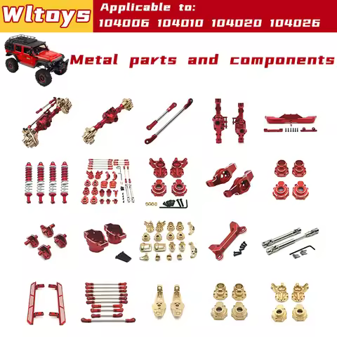 WL-RC1/10 104006 104010 104020 104026 Metal parts, increased weight of brass, aluminum chassis，The f