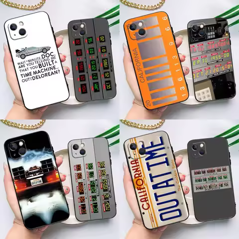 Back To The Future DeLorean License Silicone Case For iPhone 17 15 14 13 12 11 Pro Max 16 Plus 12 13