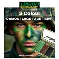 [Ready Stock] LEGION Camouflage 3 Colour FACE PAINT Military Face Paint with Mirror