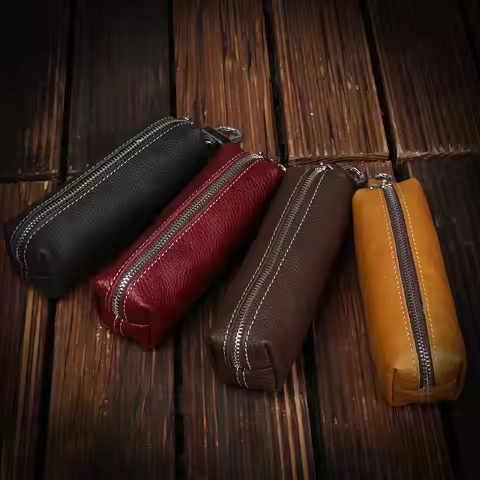 Genuine Cow Leather Men Women Key Bag Small Business Kay Case Women Housekeepers Wholesale purse key