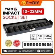 YATO Impact Socket Set 10-22MM Socket Tool Kit Heavy Duty Durable Socket Set