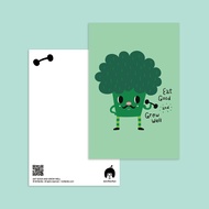 Minifanfan | Eat Good and Grow Well Postcard | Friendship Inspirational Quotes Encouragement Car | O