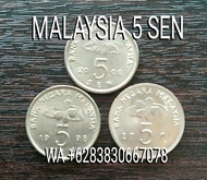 Uang Kuno Asing Koin Coin 5 Sen MALAYSIA 19xx 20xx