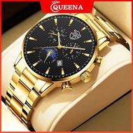 in stock DEYROS Men Business Stainless Steel Watches with Luminous Date