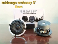 Midrange speakers Embassy 3 inch impedence 4 ohm 60 watt dapat sepasang