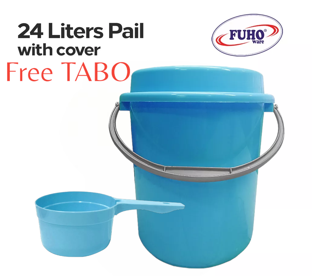 24L Pail Bucket Balde with Cover + FREE TABO