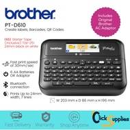 Brother Label Printer PT-D610BT Bluetooth Label Printer Prints up to 24mm Tape Width Direct USB PC C