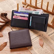Manufacturer Men's Wallet Cowhide Short Foreign Trade First Layer Zipper Wallet Wallet Change [E526]
